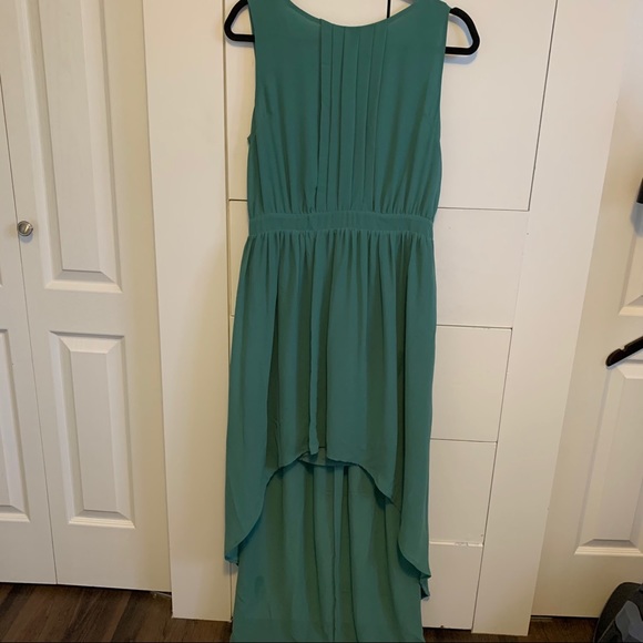 Teal Green High-Low Dress - Picture 1 of 7